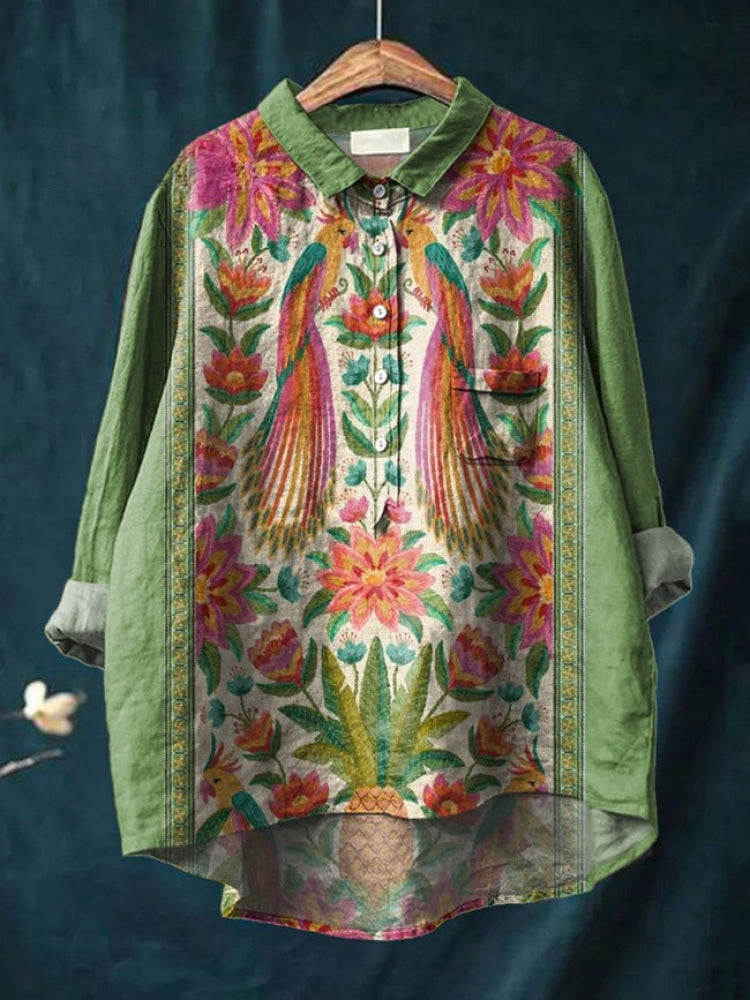 Zora | Vibrant Floral Embroidered Shirt
