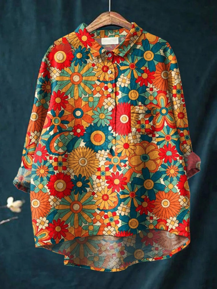 Zora | Vibrant Floral Embroidered Shirt