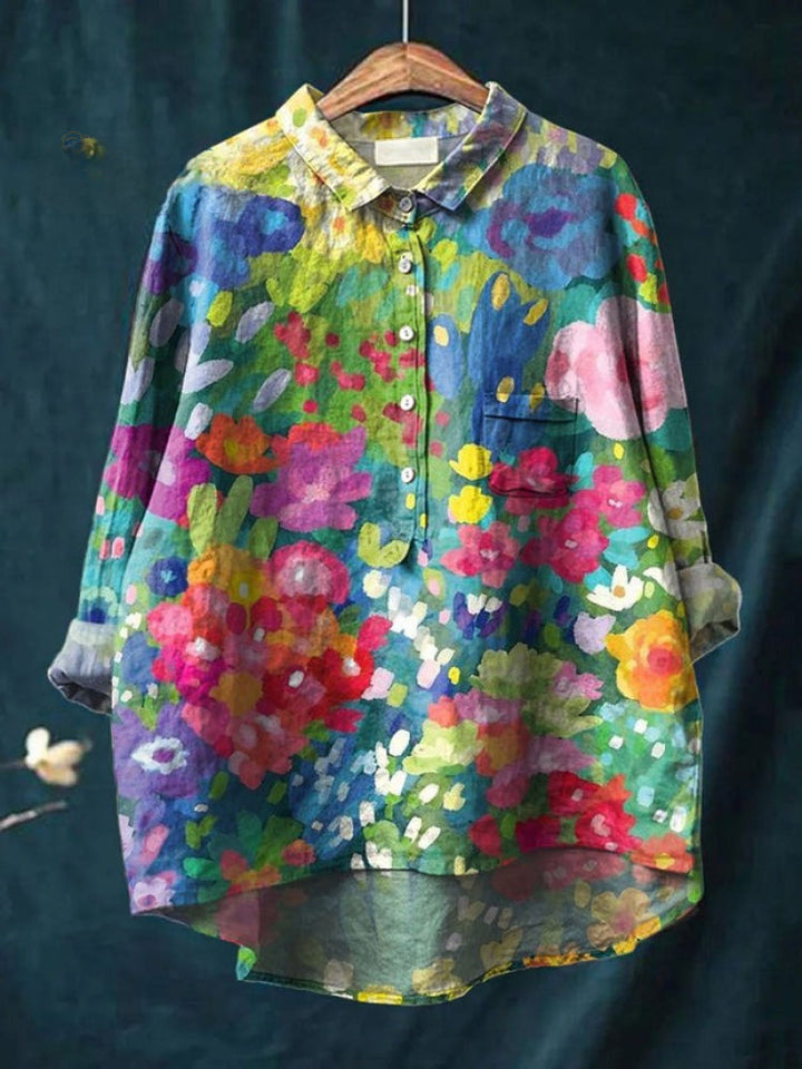 Zora | Vibrant Floral Embroidered Shirt