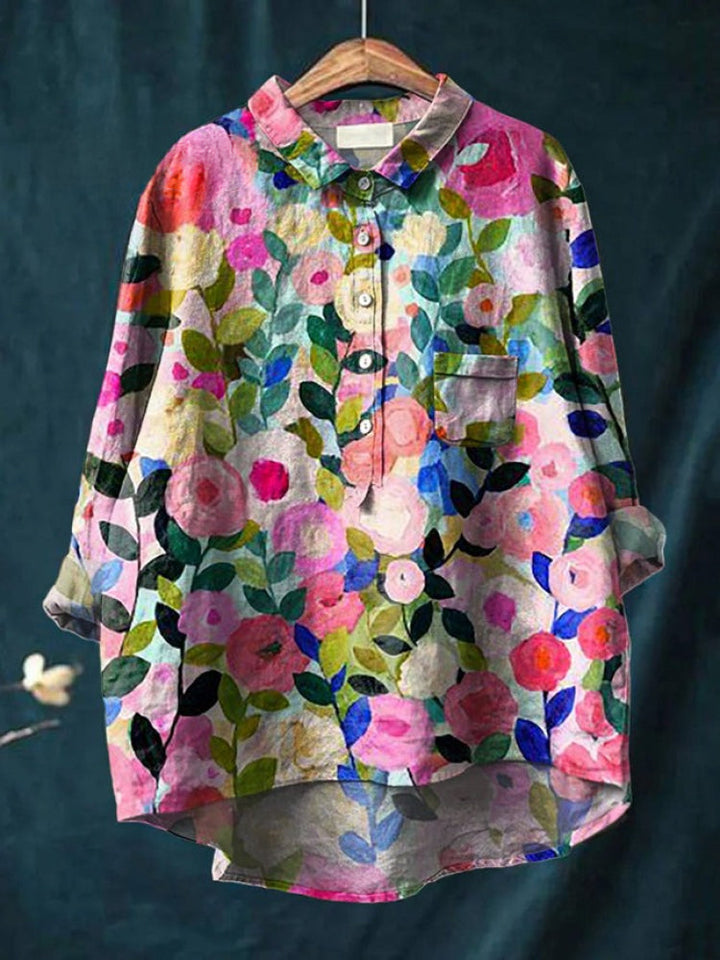 Zora | Vibrant Floral Embroidered Shirt