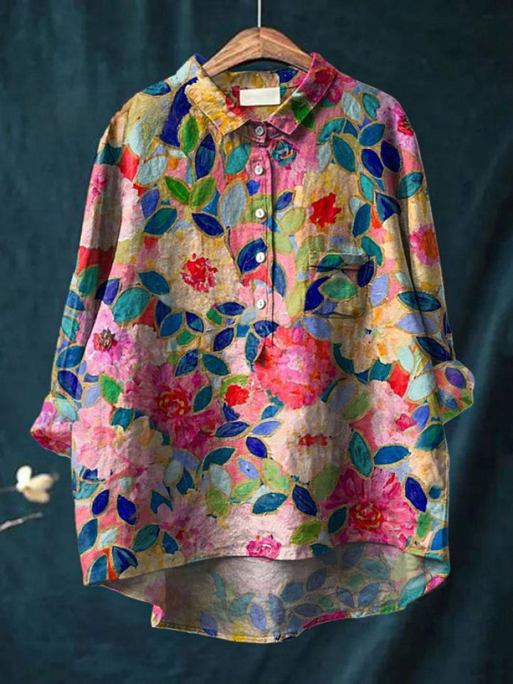 Zora | Vibrant Floral Embroidered Shirt